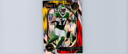 Davante Adams football trading card 2024 Panini Select Davante Adams Red Yellow Prizm Shock
