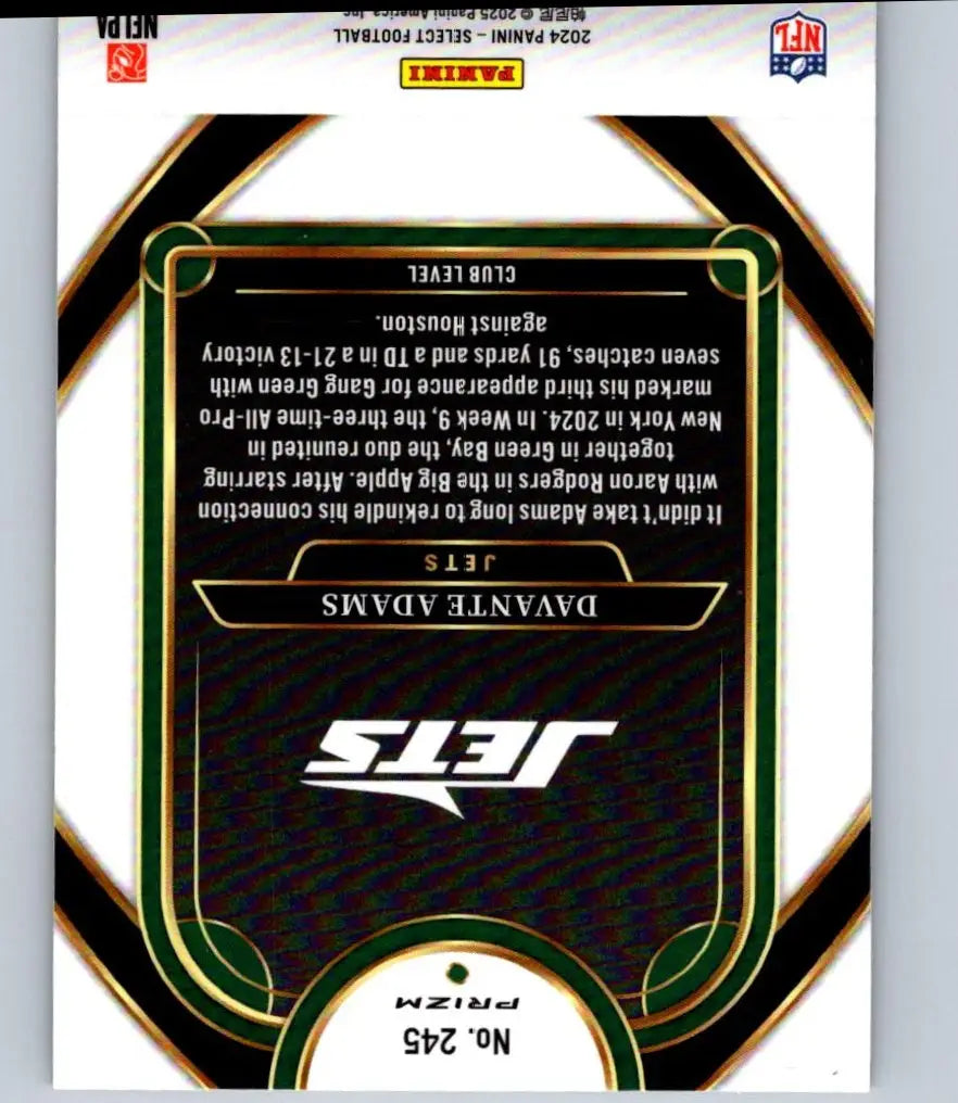 2024 Panini Select Davante Adams Red & Yellow Prizm Shock football trading card