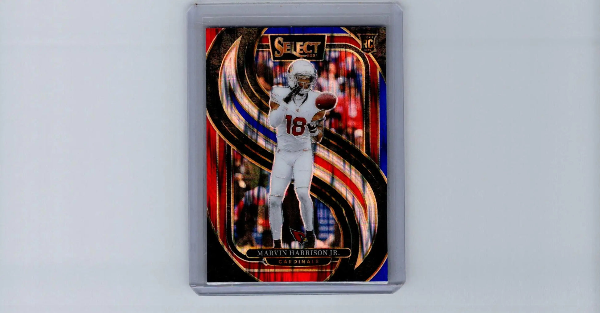 Marvin Harrison Jr. football card with Blue Prizm Shock from Panini Select 2024