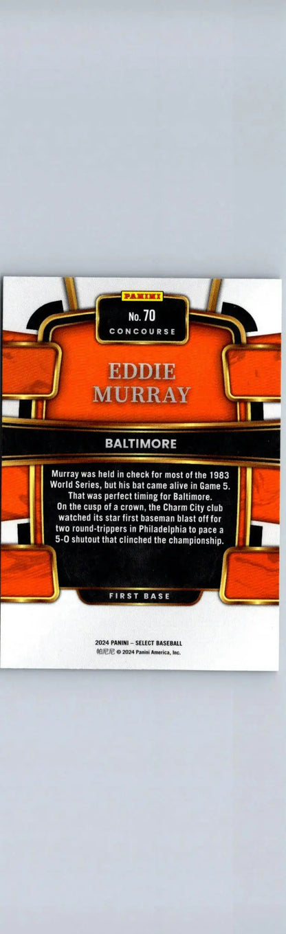 Eddie Murray baseball card from 2024 Panini Select series