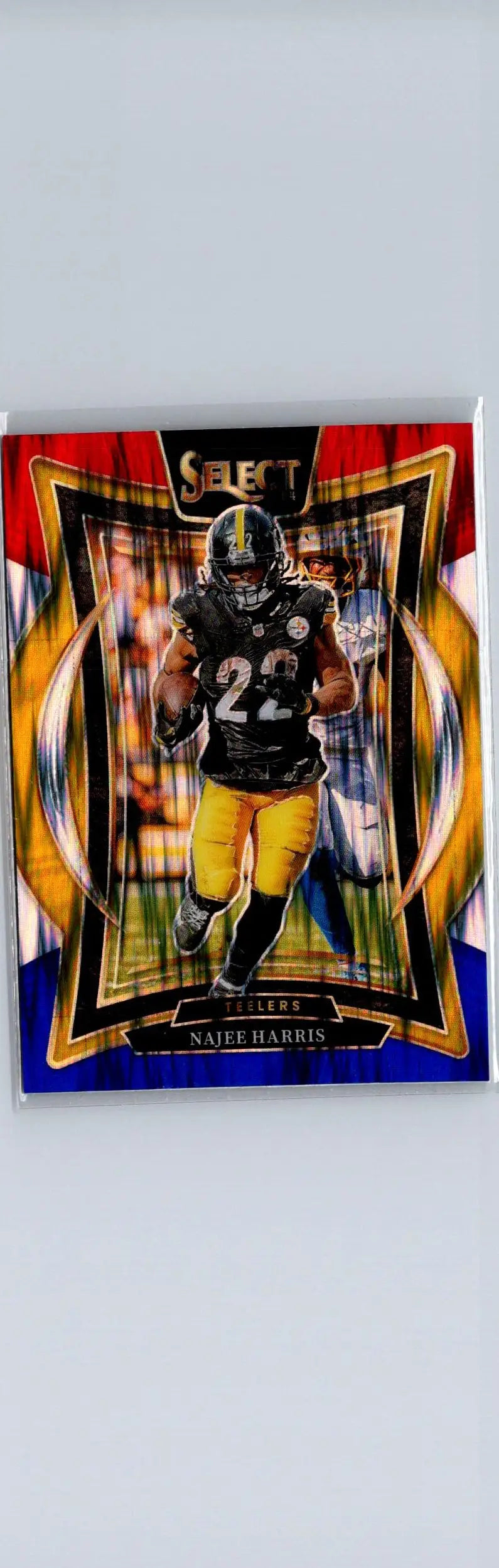 Najee Harris football card 2024 Panini Select Red & Blue Prizm Shock display