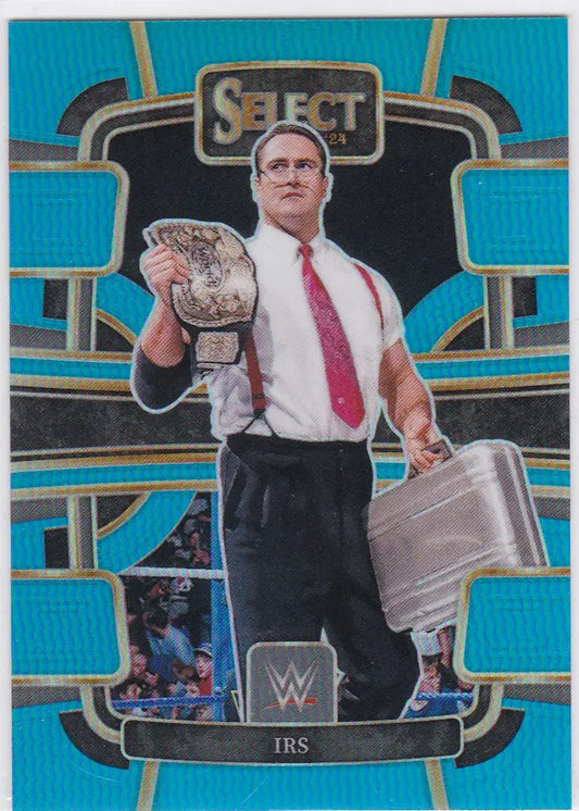 IRS WWE Legends card from 2024 Panini Select Blue Prizm #91, limited to 149/249