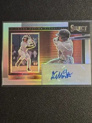 Baseball trading card featuring Dillon Head Diamond and Head Diamond Action signatures