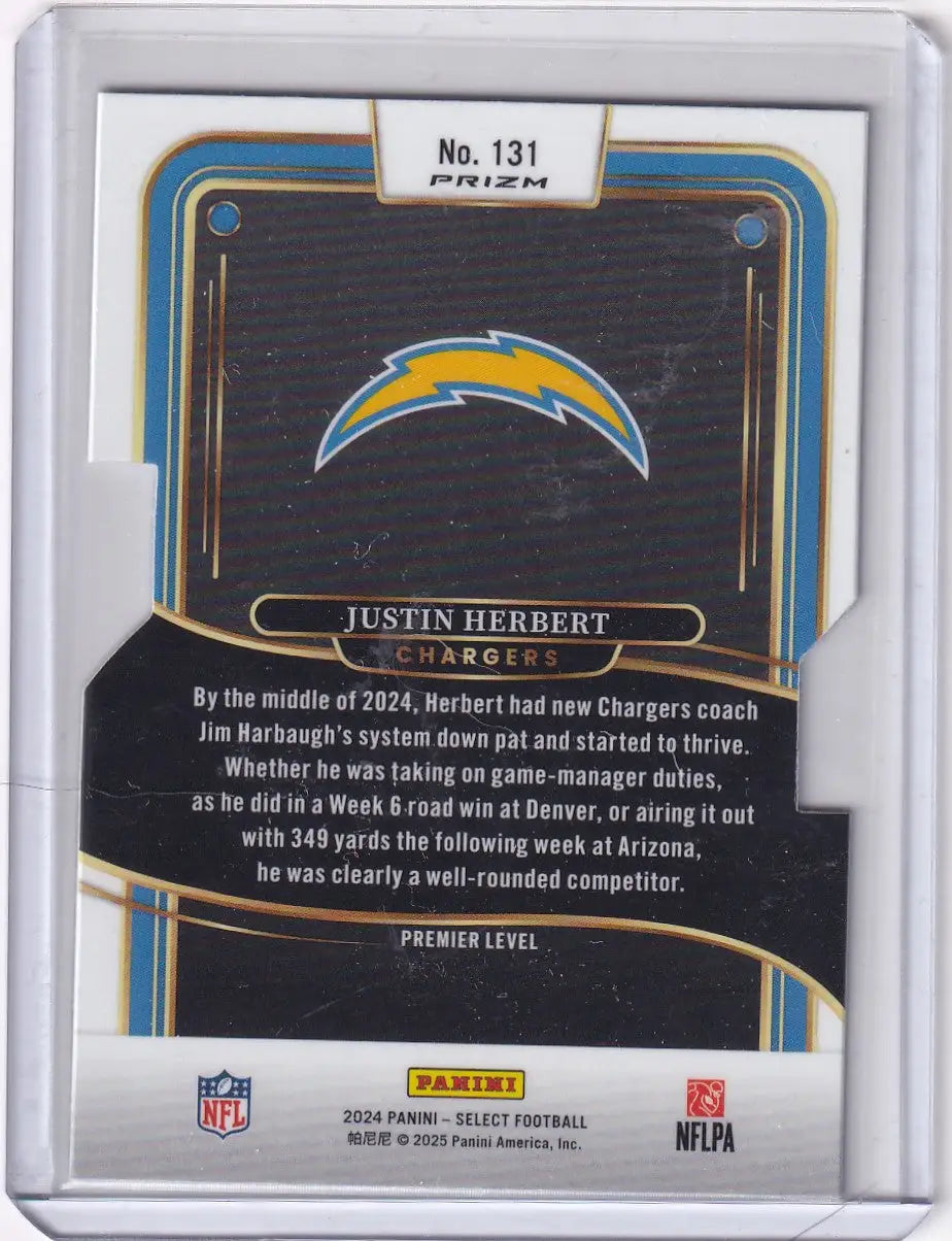 2024 Panini Select Diecut #131 Justin Herbert - Los Angeles Chargers - Trading Card