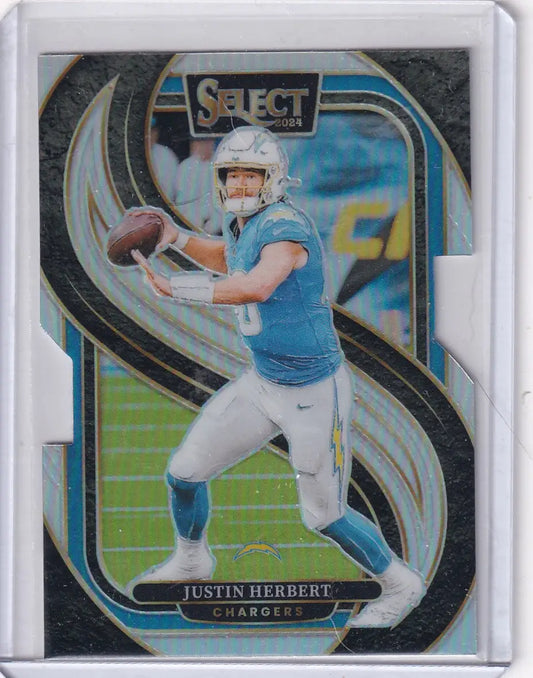 2024 Panini Select Diecut #131 Justin Herbert - Los Angeles Chargers - Trading Card