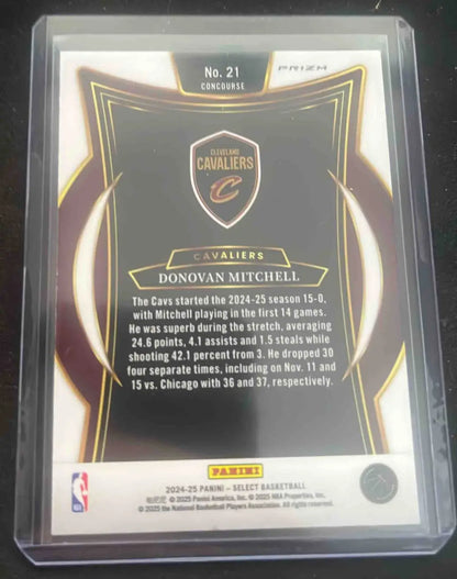 Panini Select Donovan Mitchell Concourse Neon Green Prizm trading card /75