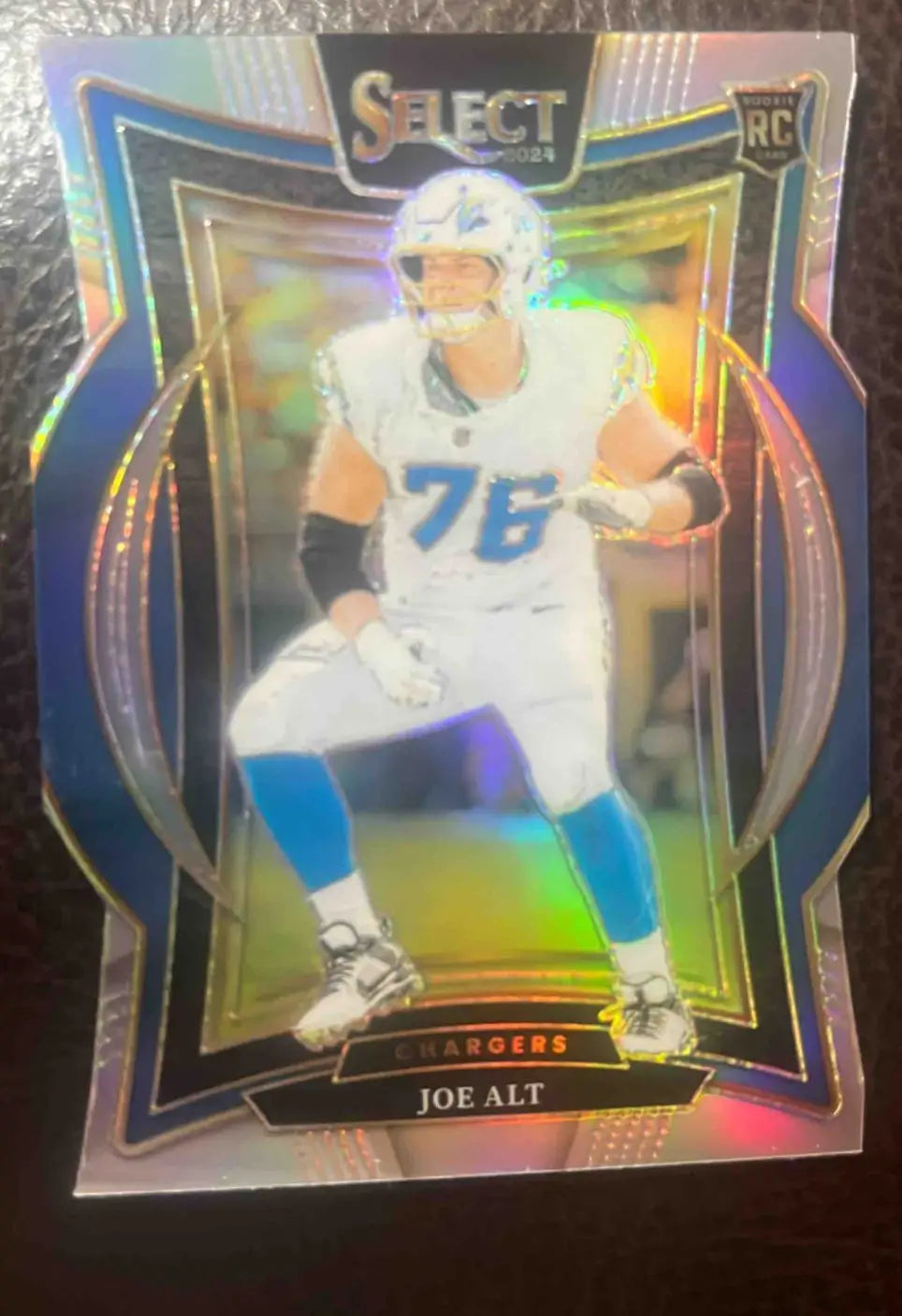 Football trading card of Joe Alt from 2024 Panini Select Joe Concourse Silver Prizm