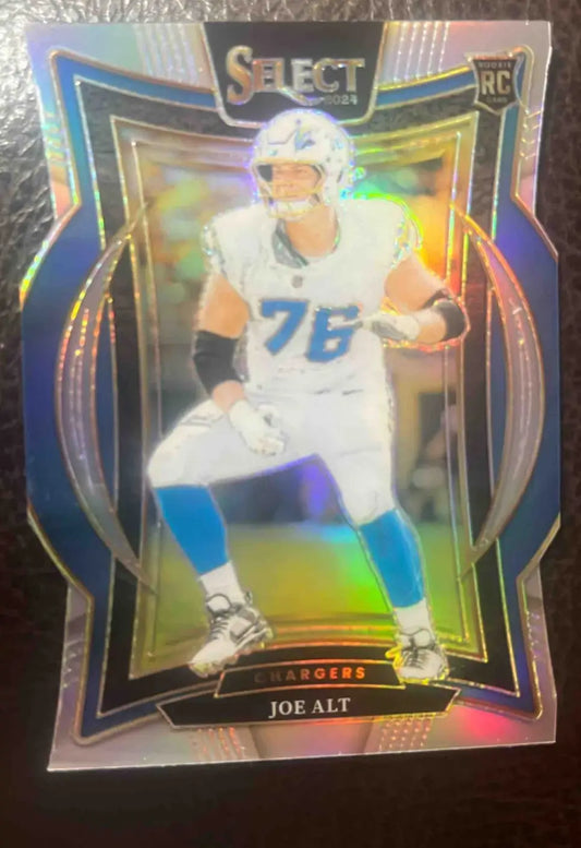 Football trading card of Joe Alt from 2024 Panini Select Joe Concourse Silver Prizm