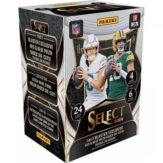 2024 Panini Select NFL Football Blaster Box showing featured Panini Select NFL cards
