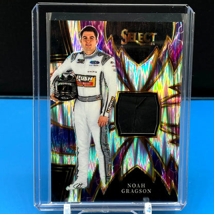 Racing trading card of Noah Gragson in white firesuit from Panini Select Racing