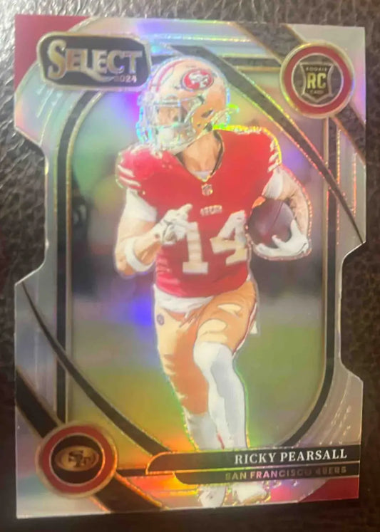 2024 Panini Select Ricky Pearsall rookie card in Ricky Pearsall Club Silver Prizm die cut