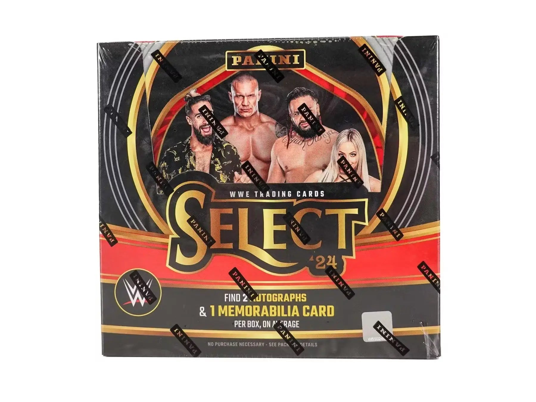 2024 Panini Select WWE Wrestling Hobby Box with vibrant color wheel design and two autographs