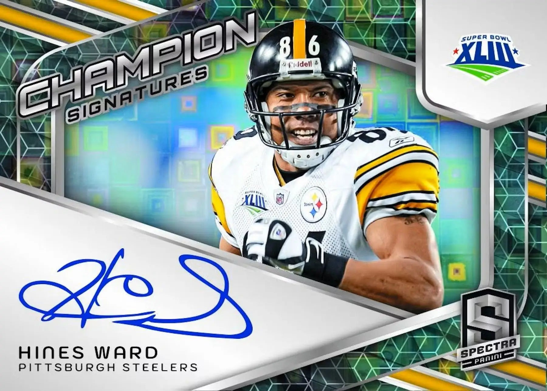 Hines Ward autographed Spectrum Football card from 2024 Panini Spectra Football Hobby Box