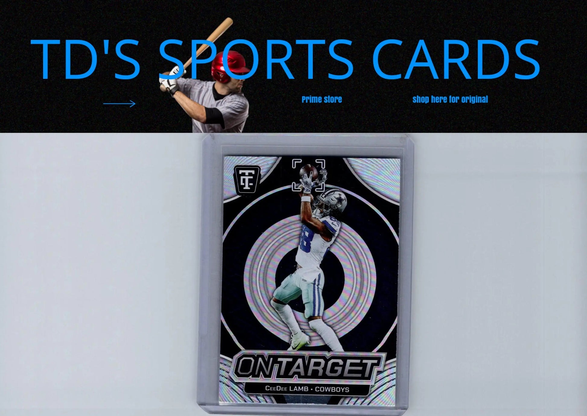 Framed CeeDee Lamb On Target football card from 2024 Panini Totally Certified series