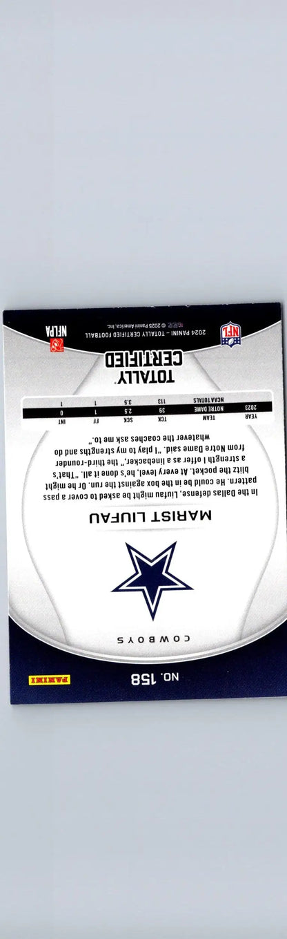 Marist Liufau football card from 2024 Panini Totally Certified series