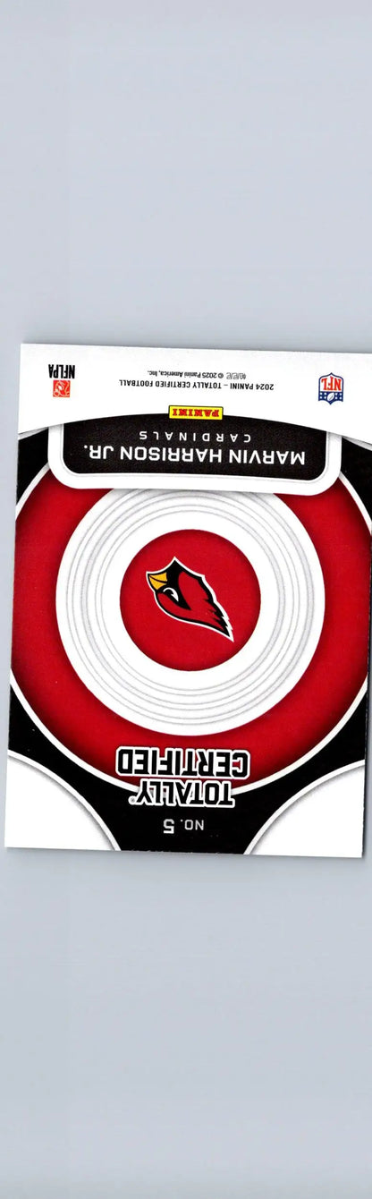 Marvin Harrison Jr. Panini Totally Certified football card from 2024 On Target collection