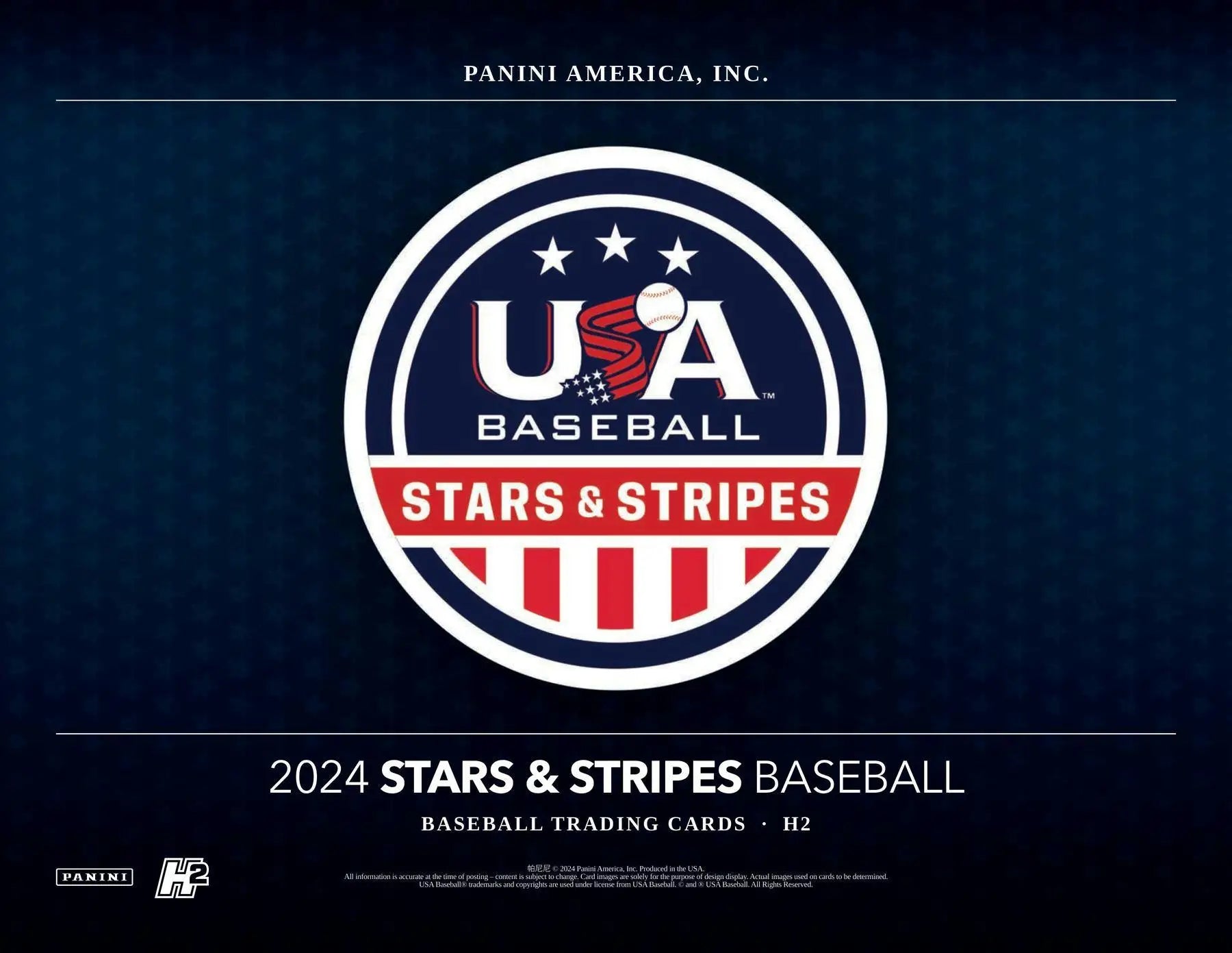 USA Baseball Stars & Stripes logo in red, white, and blue for national team memorabilia card