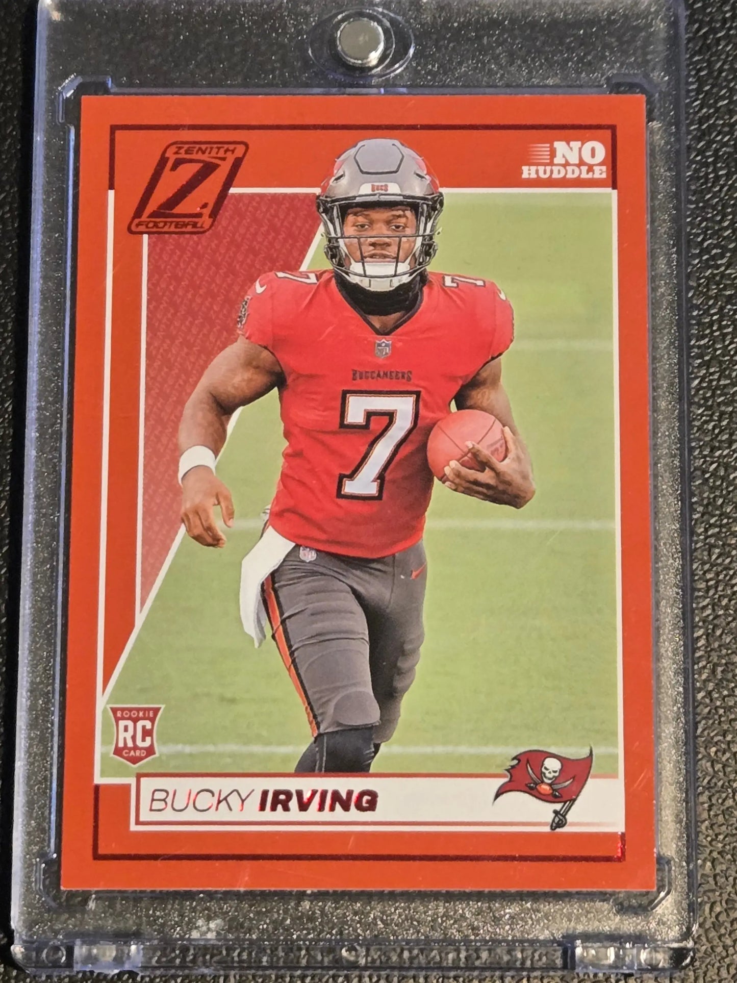 Bucky Irving football card from Panini Zenith 2024 No Huddle product