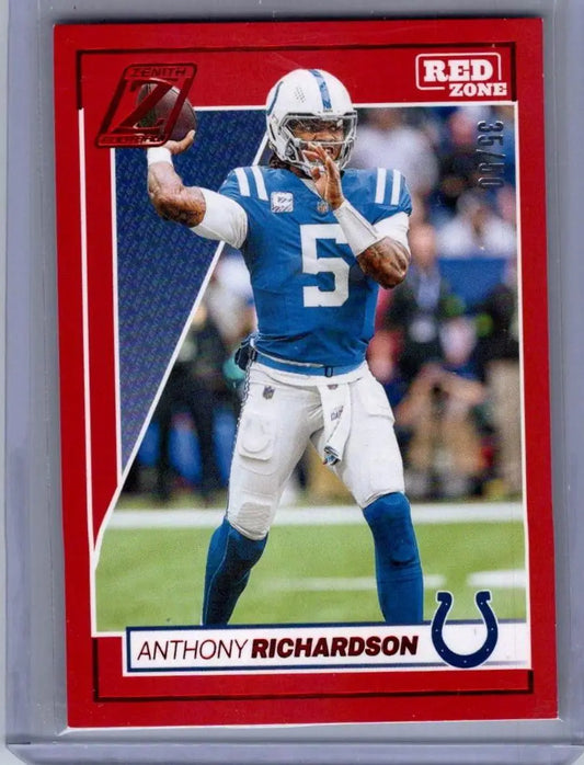 Anthony Richardson football card 2024 Panini Zenith Richardson Red Zone Red #/50