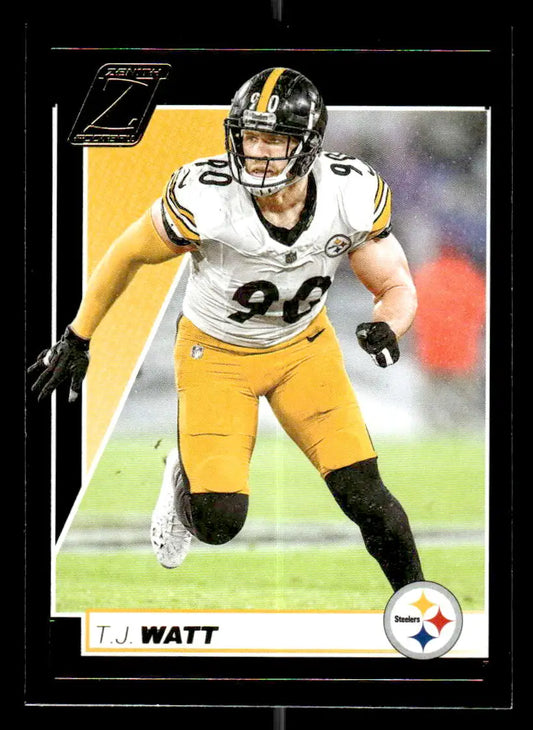 2024 Panini Zenith T.J. Watt Retail football card on display
