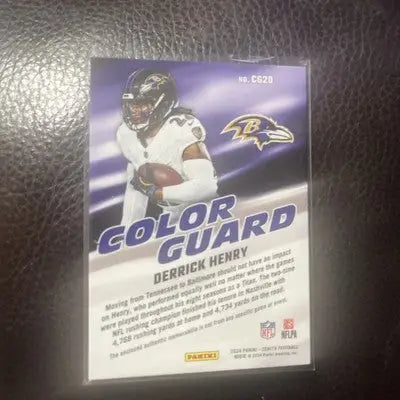 Derrick Henry football card from 2024 Panini Zenith Color Guard series featuring King Henry Patch