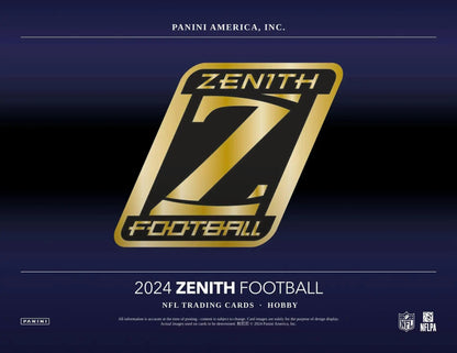 2024 Panini Zenith Football Hobby Box with Zenith Football trading card display