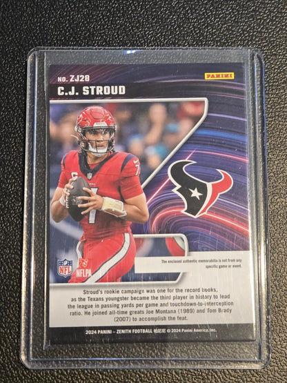C J Stroud football card from Panini Zenith 2024 Z Jersey series