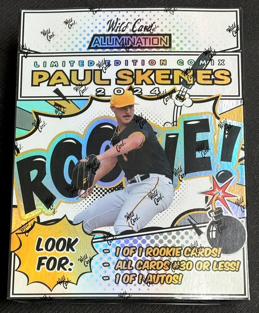 Paul Skenes rookie baseball card box from 2024 Wild Card Alumination Hobby Box