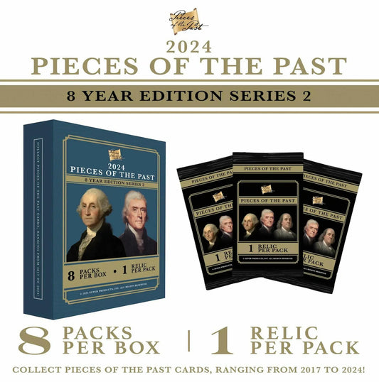 2024 Pieces of The Past collection box with trading card packs from the 8 Year Series 2