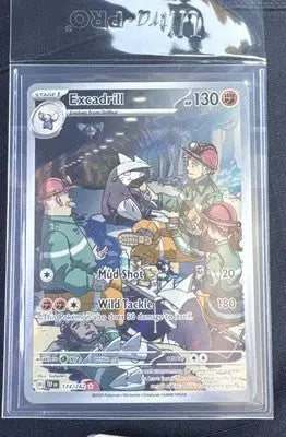 Pokémon TCG Excadrill card in protective sleeve from Temporal Forces Illustration Rare 2024
