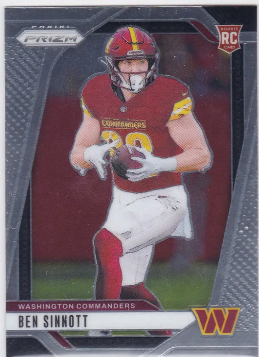 Panini Prizm rookie football card of Ben Sinnott Washington Commanders sinnott rc washington