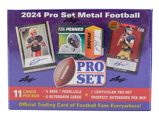 2024 Pro Set Metal Football Hobby Box with Lenticular Autograph Trading Card