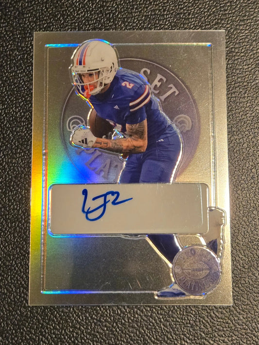 Autographed Football Trading Card 2024 Pro Set Metal Lawrence Arnold Pro Silver Prismatic