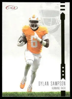 Football player in orange jersey with number 6 from 2024 SAGE Dylan Sampson football product