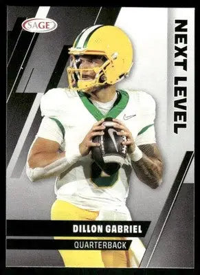 Football trading card featuring Dillon Gabriel from the 2024 Sage Next Level Dillon Gabriel series