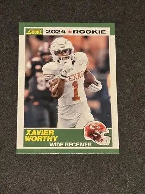 Xavier Worthy rookie football card from 2024 Score Worthy 35th Anniversary collection