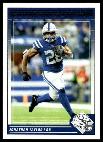 Original gloss Jonathan Taylor football card from 2024 Score series displayed by Simply Sandoval