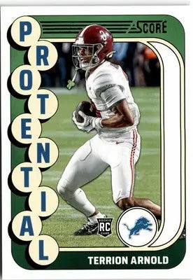 2024 Score Terrion Arnold Protential football card featuring Terrion Arnold for collection