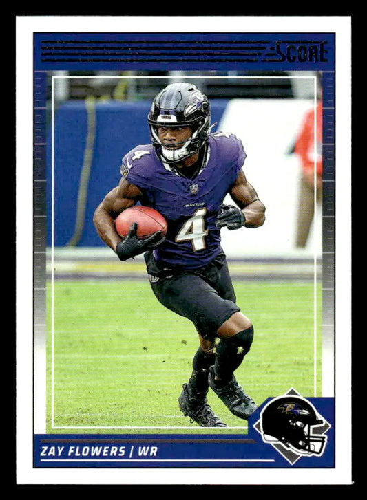 Zay Flowers football card from the 2024 Score #23 trading cards collection