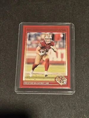 Christian McCaffrey football card 2024 Score #245 Christian McCaffrey Red mccaffrey red