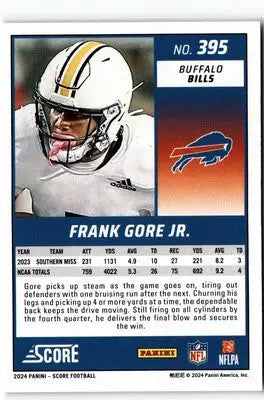2024 Score Frank Gore Jr. football card featuring Buffalo Bills player product image