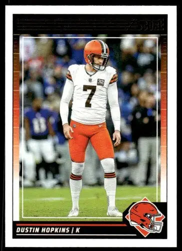 Original gloss Dustin Hopkins football card from 2024 Score Browns ID 75591