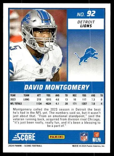 Original gloss David Montgomery football card from Simply Sandoval featuring Lions ID 75608