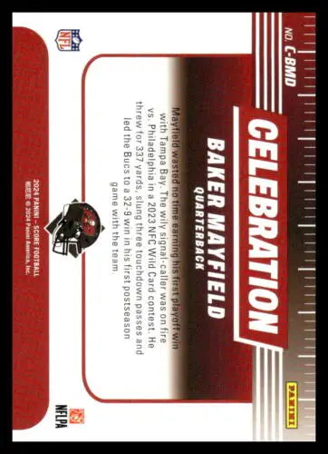 Baker Mayfield 2024 Score Celebration Football Card with original gloss finish