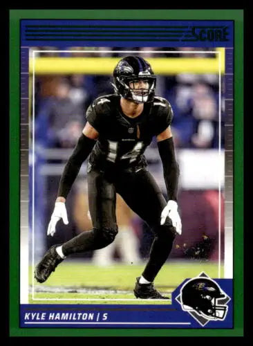 2024 Score Green #25 Kyle Hamilton football card with original gloss finish, Ravens