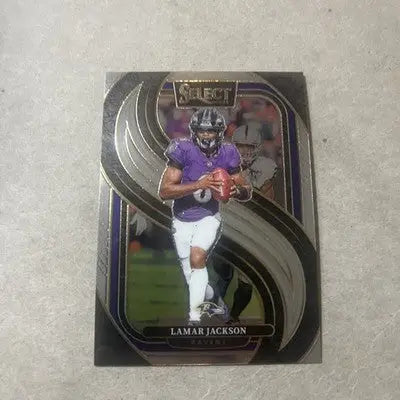 Lamar Jackson Select Football Silver Die Cut card from 2024 Select Football Silver series
