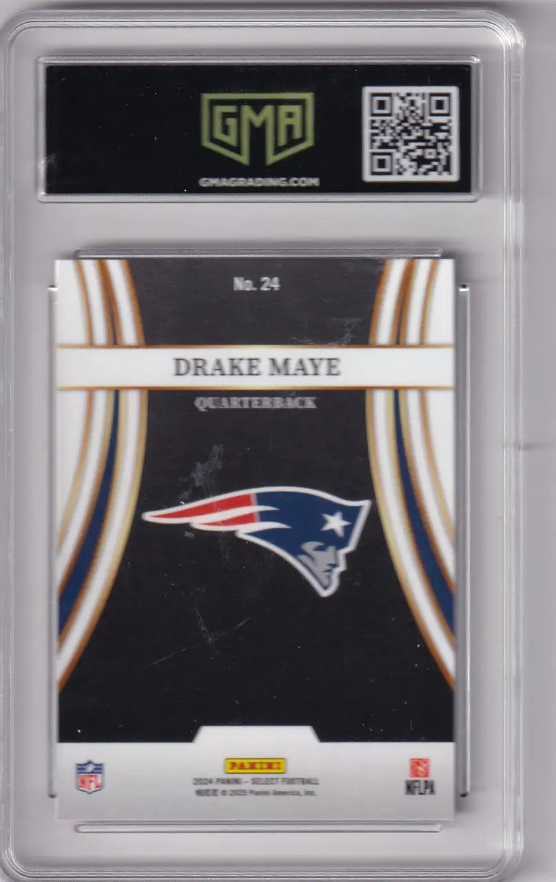 Graded football trading card of Drake Maye from 2024 Select Turbocharged GMA series