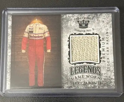 2024 Sportkings Terry Labonte racing suit relic card featuring race-worn suit patch