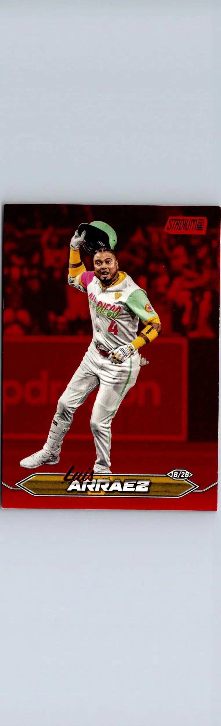 Luis Arraez baseball card 2024 Stadium Club Arraez Red Foil collectible display