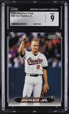 Graded Cal Ripken Jr. baseball card from 2024 Stadium Club Cal Ripken set in CGC 9
